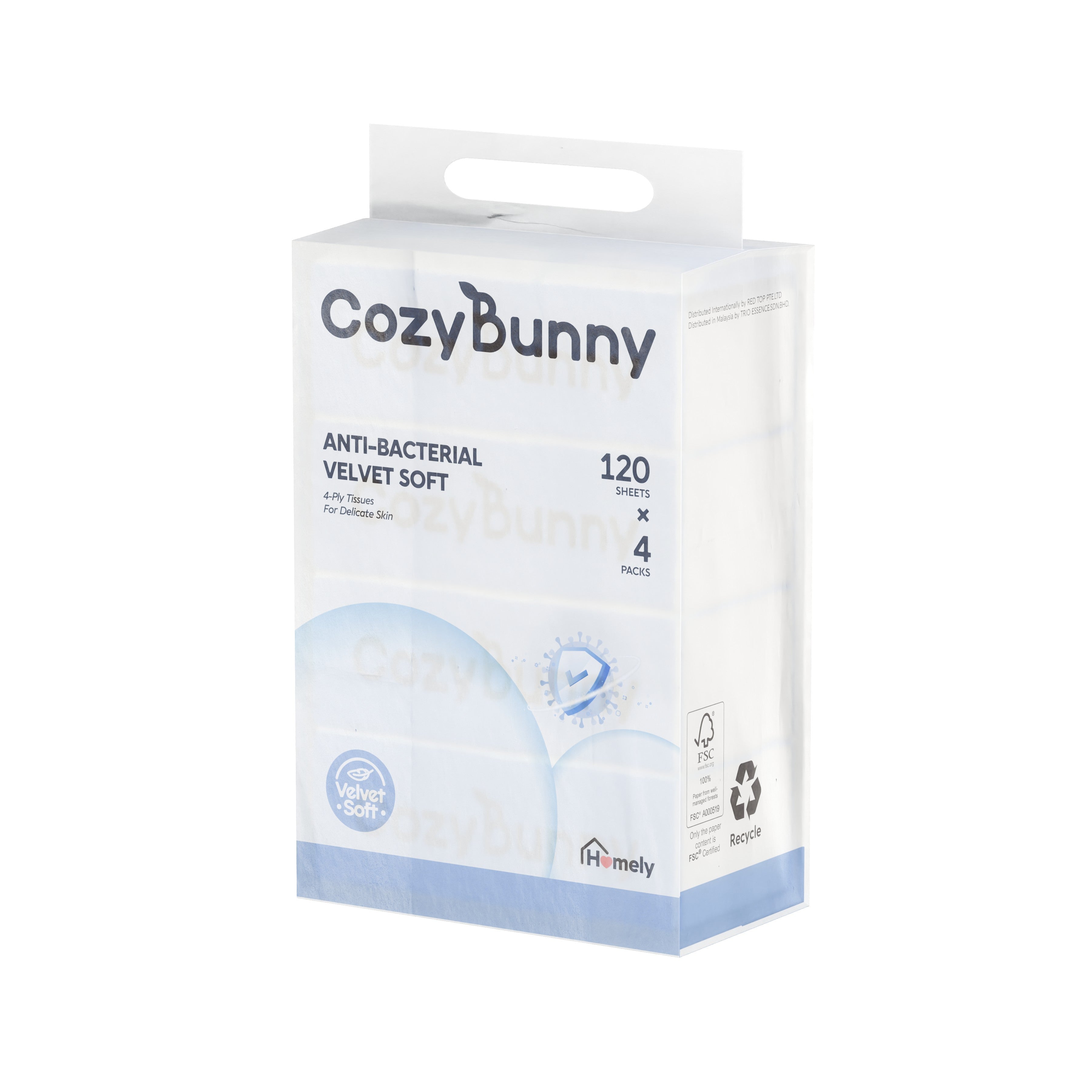 Cozy Bunny Velvet Soft Antibacterial Facial Tissues