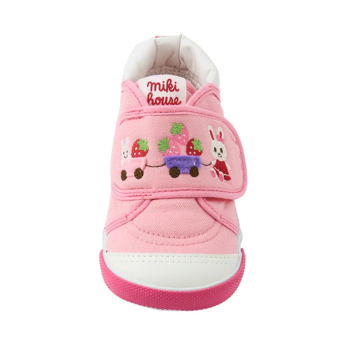 Miki House Bunny Second Step Shoe in Pink & Denim