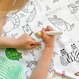Colour me Kids Washable, Reusable Colouring In Tablecloth Set