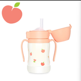 Grosmimi -Stainless Steel Straw Cup - Peach Flower