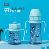 Grosmimi -PPSU Baby Whale Straw Cup 200ml/300ml