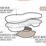 Grosmimi Stainless Steel Suction Plate 3-Compartment