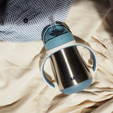 Beaba - STAINLESS STEEL STRAW CUP 250 ML -WINDY BLUE