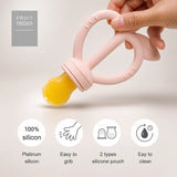 MOYUUM Apple Peach 2-in-1 Silicone Teether & Fruit Feeder | 3M+