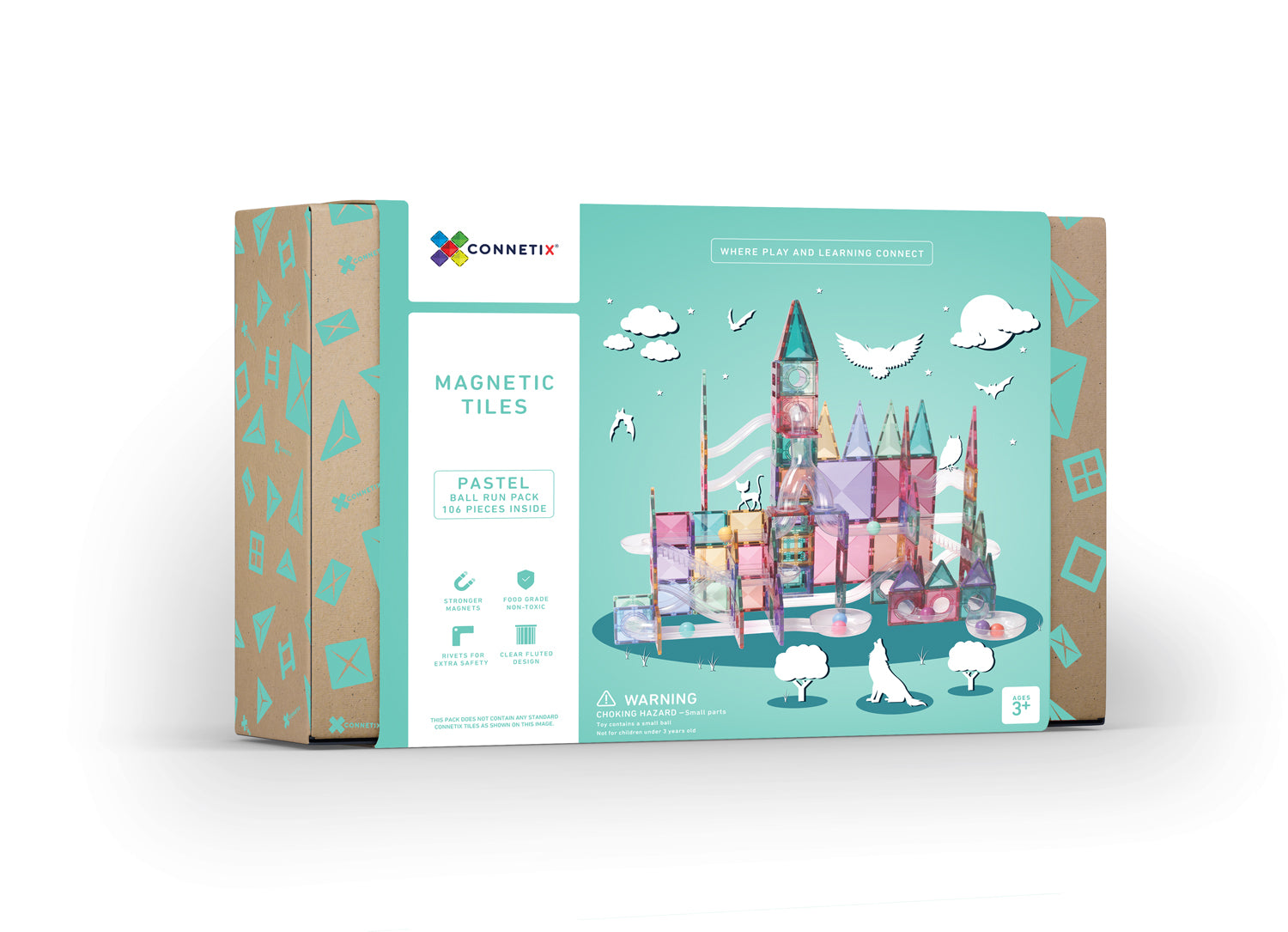 Connetix Pastel 106 piece ball run packaging 