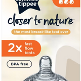 Tommee Tippee Closer To Nature Teat - Fast Flow - 2 Pack
