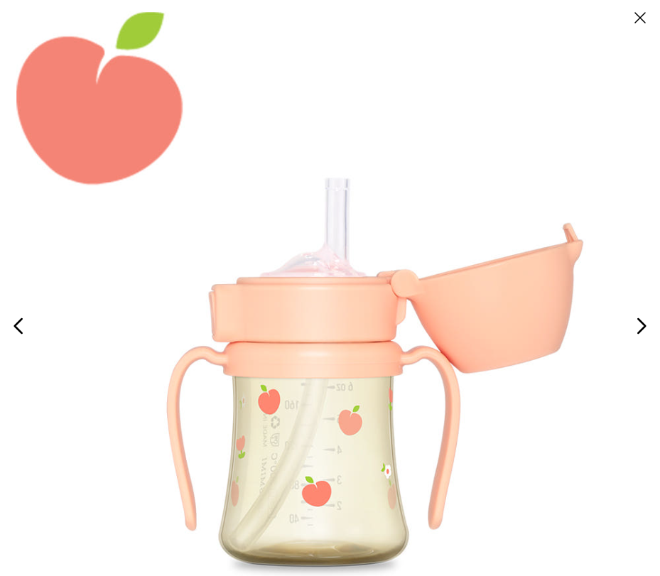 Grosmimi - PPSU Straw Cup Peach Flower 200ml & 300ml