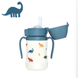 GROSMIMI Stainless Steel Insulated Straw Cup（Dinosaur)