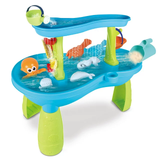 Sand Water Table Toys for Toddlers,2-Tier Rain Pond Activity Sensory Play Table Beach Summer Outdoor Toys for Toddlers 1-3