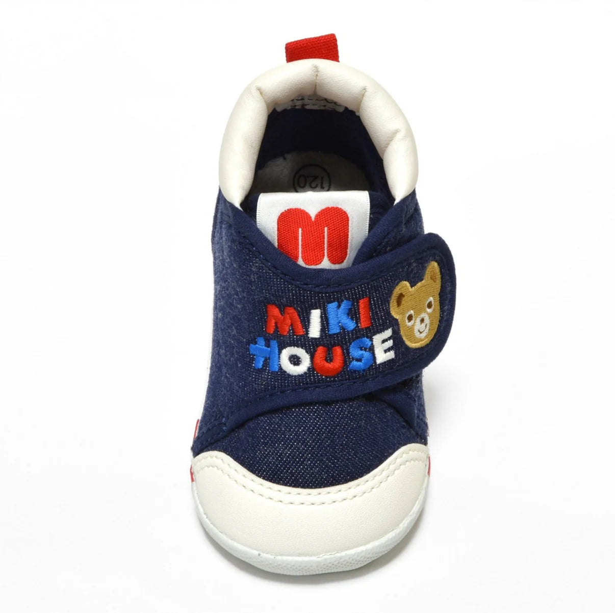 Miki House Bear Denim First Step Shoe