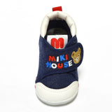 Miki House Bear Denim First Step Shoe
