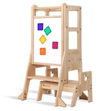 JALA Deluxe Solid Wood Adjustable Learning Tower - Duck Stool Handle