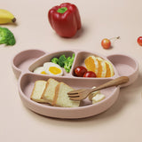 Grosmimi - Bear Silicone Suction Food Plate with Silicone Lid